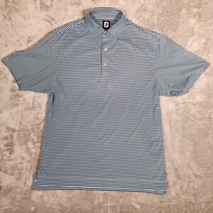 FootJoy Polo Shirt Mens Large Blue Striped ProDry Golf Short Sleeve 25563